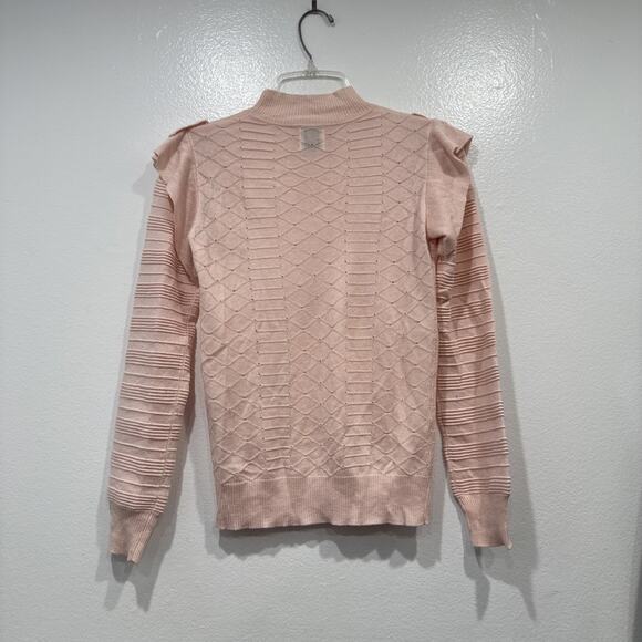 Madeline Thompson Silk Cashmere Sweater Womens Size Small Knit Peach Pink Ruffle - Picture 4 of 8
